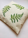 Luxury Leaves Print Cushion Fluffy Green Cream Cushions UK Standard Size Small Large Bed linen - Threadnine