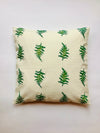 Luxury Leaves Print Cushion Fluffy Green Cream Cushions UK Standard Size Small Large Bed linen - Threadnine