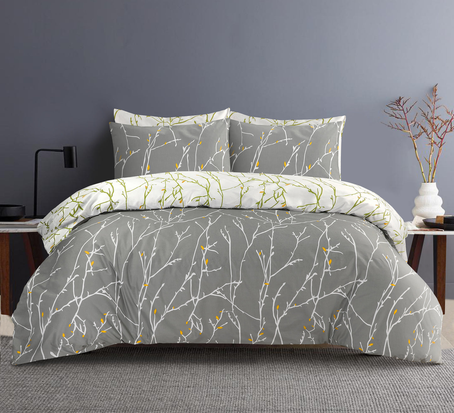 Printed Designer Duvet Cover with Pillowcases 100% Cotton Quilt Covers Bedding Sets - Threadnine
