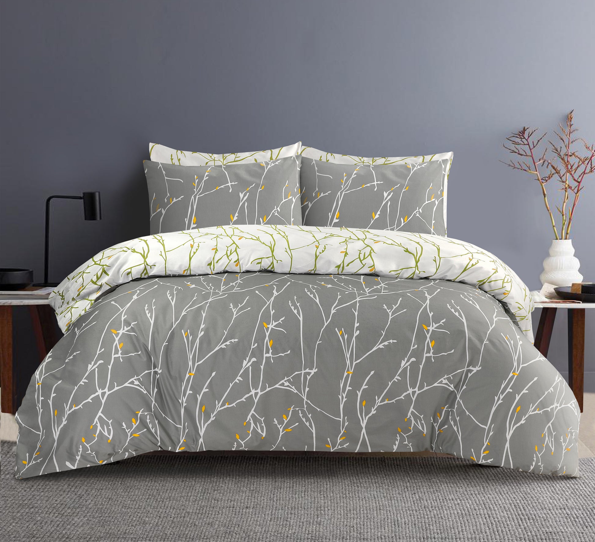 Printed Designer Duvet Cover with Pillowcases 100% Cotton Quilt Covers Bedding Sets - Threadnine