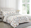 Floral Print White Duvet Cover Set 200 Thread Count 100% Cotton Double King Super king Bed Size - Threadnine