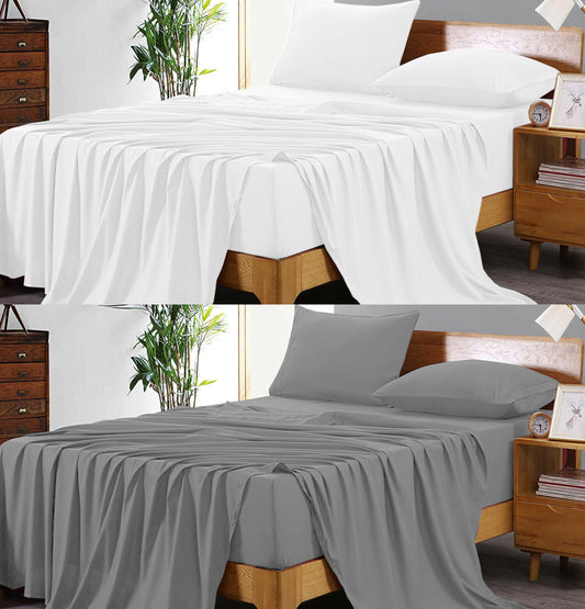 400 Thread Count Flat Sheet 100% Egyptian Cotton Top Sheets Double King Super King Bed Size - Threadnine