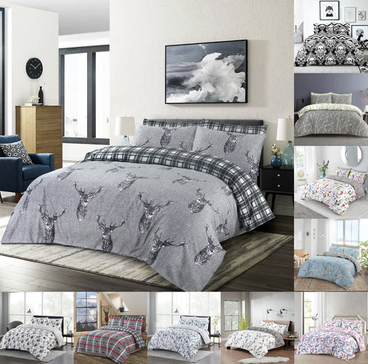 Printed Designer Duvet Cover with Pillowcases 100% Cotton Quilt Covers Bedding Sets - Threadnine