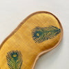 Teal Cream Yellow Peacock Feathers linen lavender lavender infused eye mask 100% cotton - Threadnine