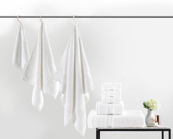 8 Piece Towel Bale Set 100% Egyptian Cotton 700 GSM Face Washcloths Hand Bath Towels - Threadnine