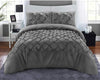 Deluxe Pin Tuck Duvet Cover with Pillow Cases 100% Microfiber Cotton Bedding Set Single Double King Super King Size - Threadnine