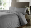 500 Thread Count Satin Stripe Duvet Cover with Pillowcases 100% Egyptian Cotton Bedding Set - Threadnine