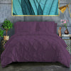 Pin Tuck Duvet Cover with Pillowcases 100% Cotton Bedding Set Single Double King Super King Sizes - Threadnine
