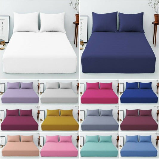 200 Thread Count Fitted Sheet 100% Egyptian Cotton Hotel Quality Bed Sheets All Sizes - Threadnine